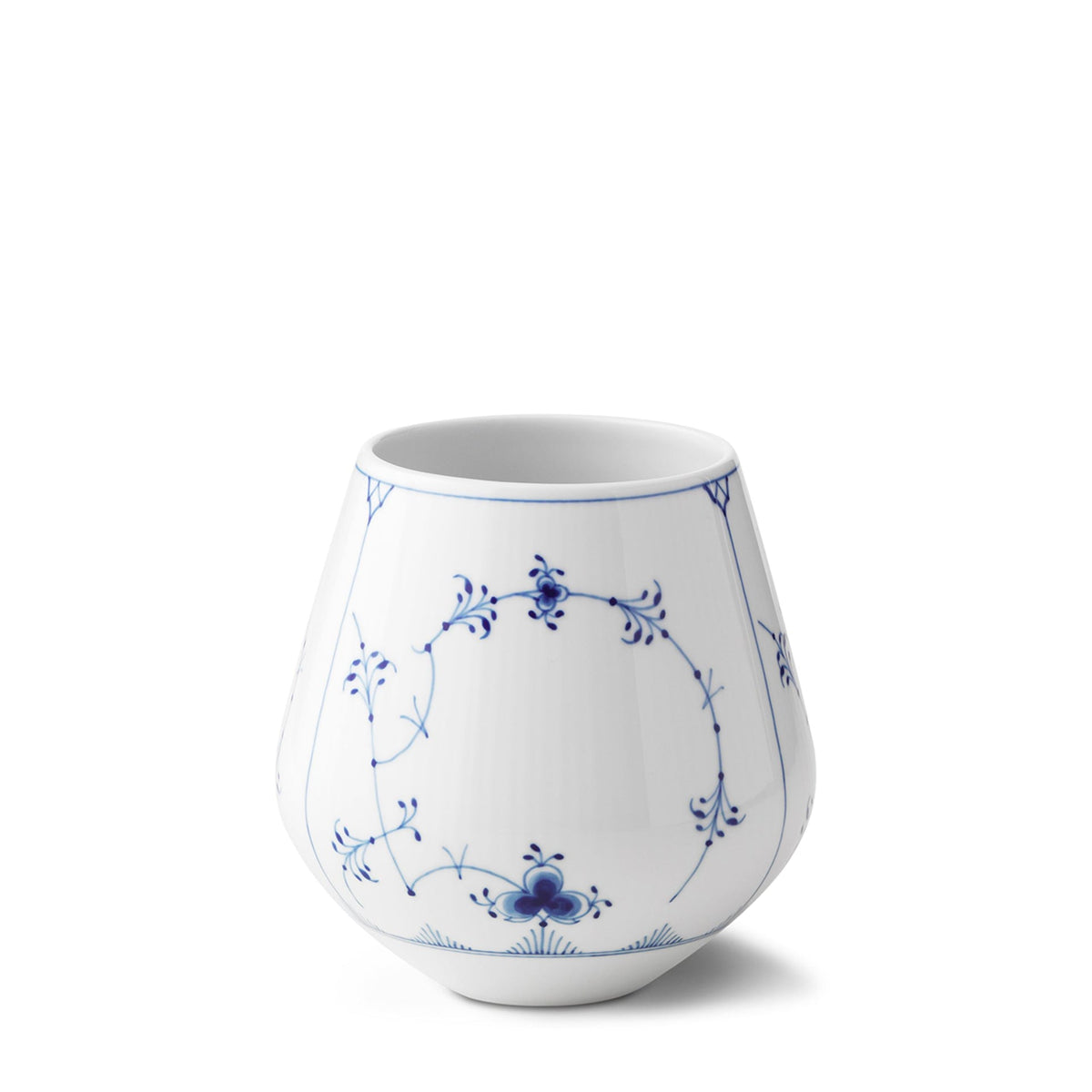 Blue Fluted Plain Vase, 15 cm - US 4385