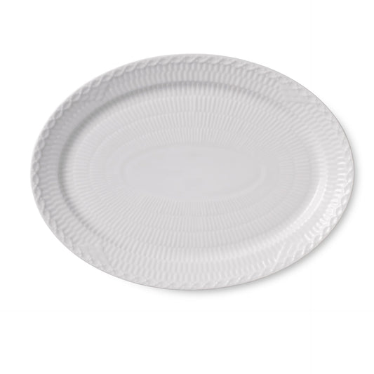 White Fluted Half Lace Dish, 28 cm - US 8476