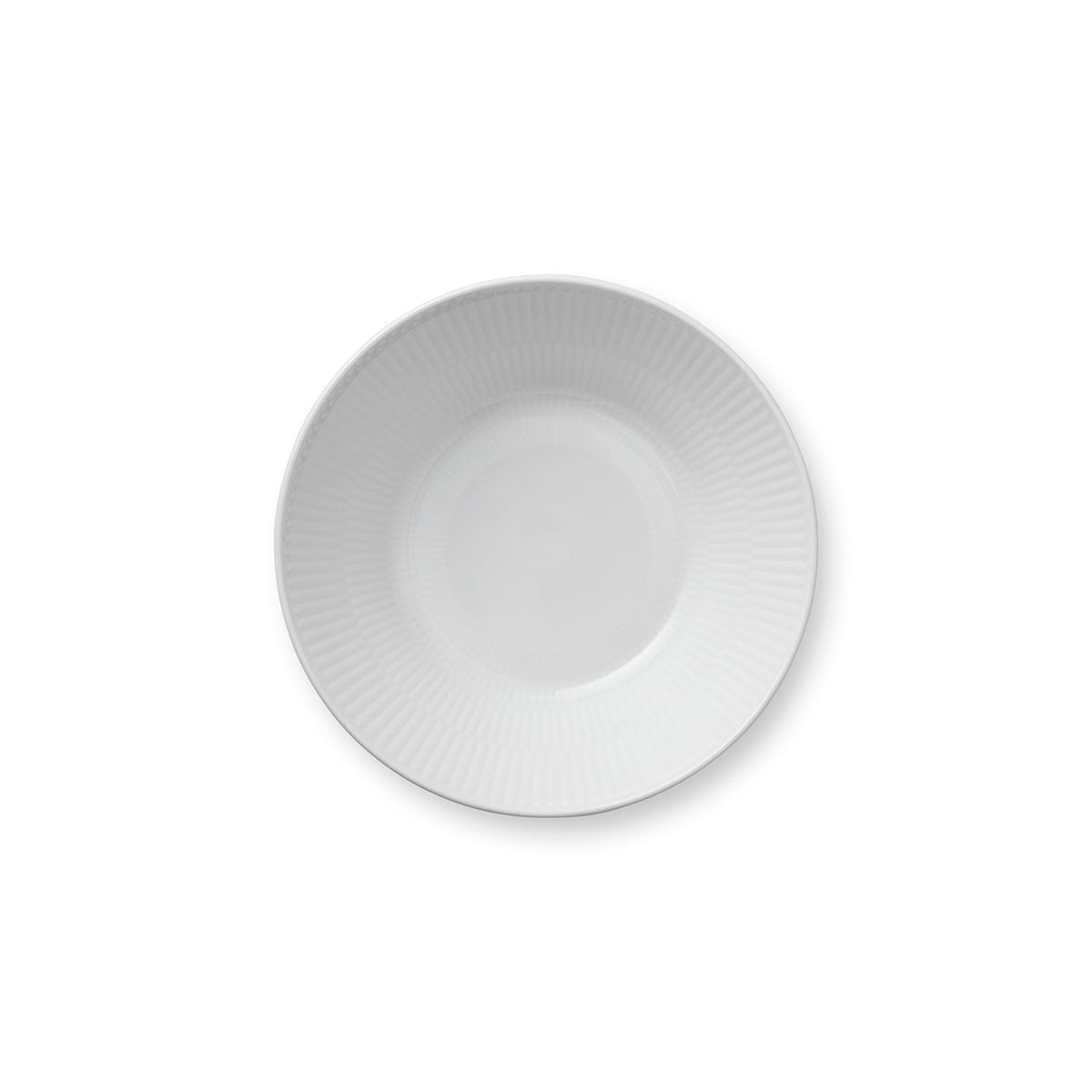 White Fluted Deep Plate, 17 cm - US 6801