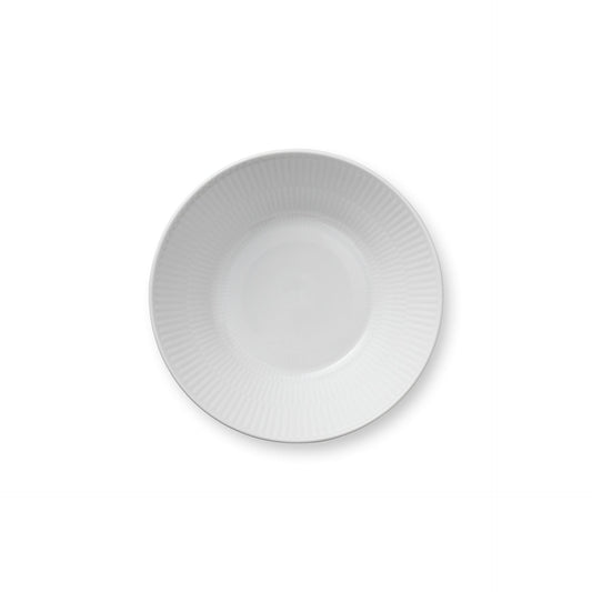 White Fluted Deep Plate, 17 cm - US 6801