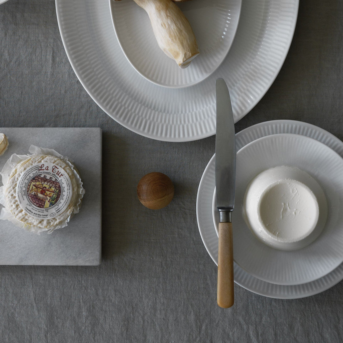 White Fluted Deep Plate, 17 cm - US 6801