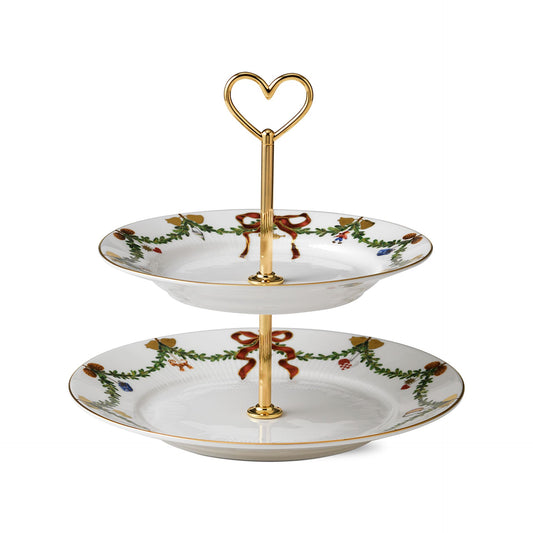 Star Fluted Christmas Étagère, 2 layers - US 3726