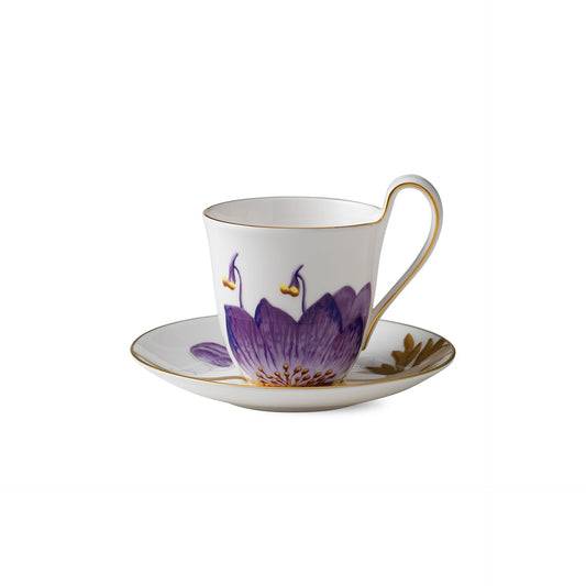 Flora High Handle Cup and Saucer, Pansy, 27 cl - US 0226