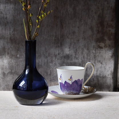 Flora High Handle Cup and Saucer, Pansy, 27 cl - US 0226