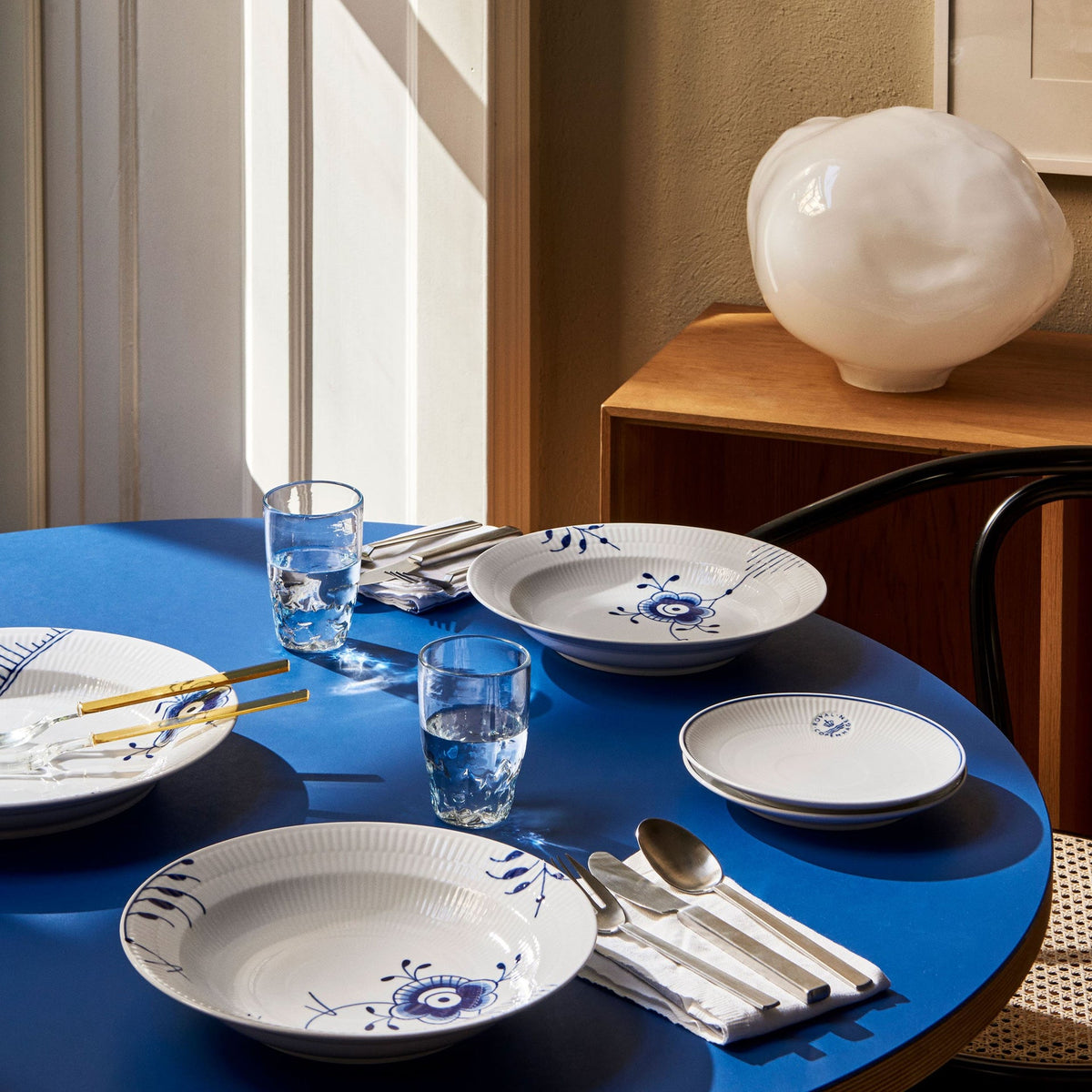 Blue Fluted Mega Deep Plate, 27 cm - US 1734
