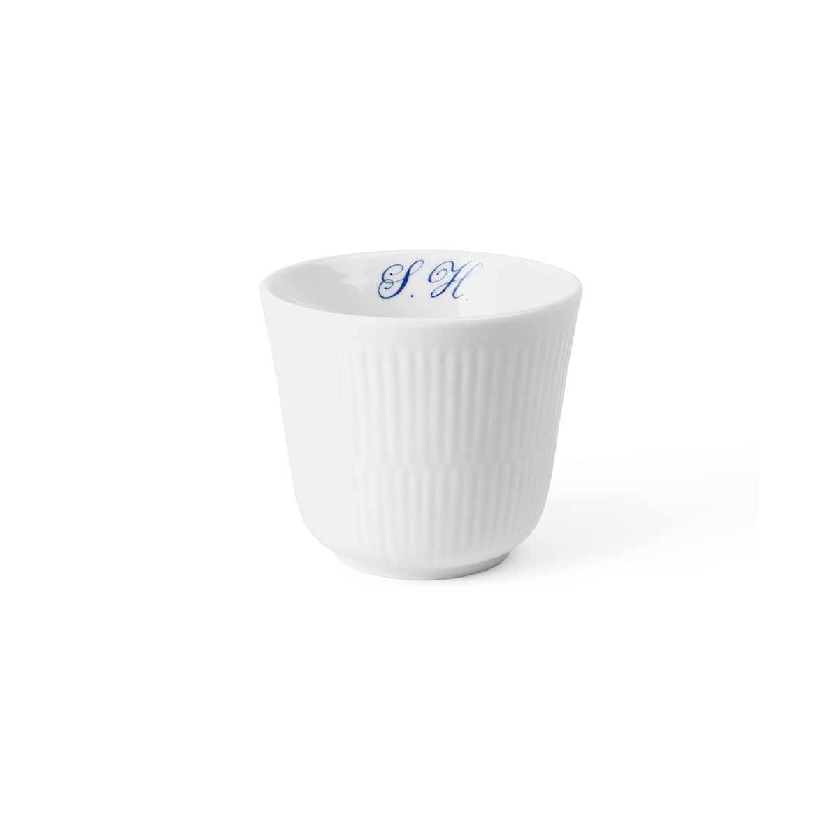 White Fluted Thermal Mug, Bespoke, 26 cl - US 8940
