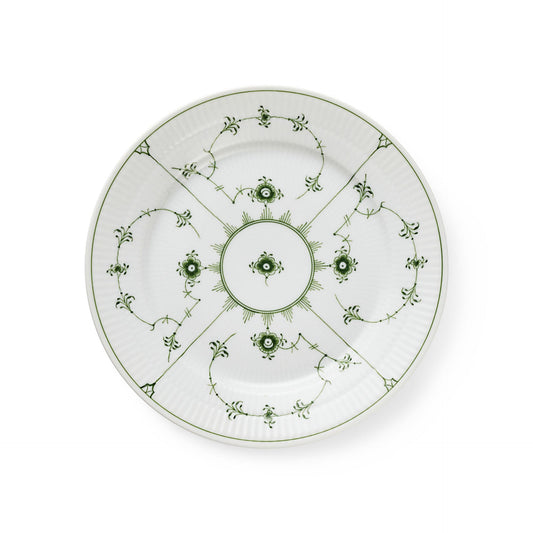 Green Fluted Plain Plate, 22 cm - US 7134